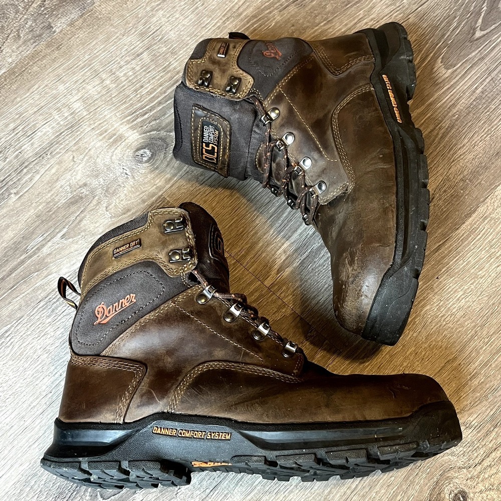 Danner Crafter 6" Waterproof Safety Toe Work Boots Brown Leather Mens 8.5‎ UK 8